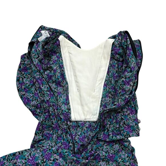 Ladies Vinyage 80’s R.J. Stevens Petites Floral Long Sleeve Pleat Skirt Dress‎ 2 - Picture 5 of 14